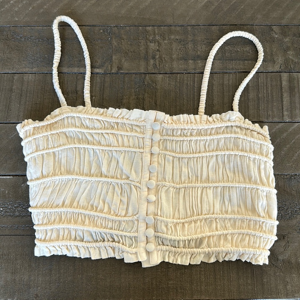 Urban Outfitters Ruched Linen Cami